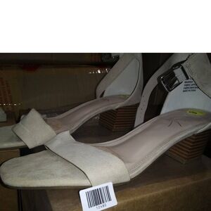 Mari A. Womens Maariah Faux Suede Taupe 2" Heel Strap Sandals, Tan, 9.5